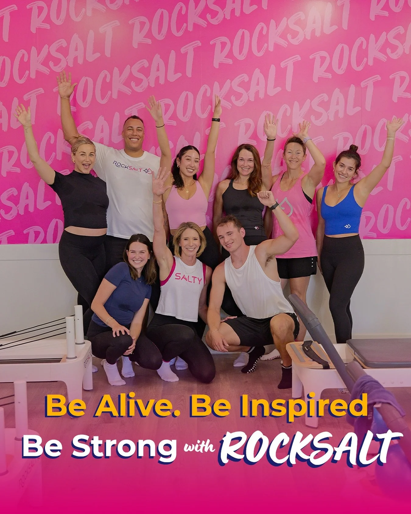 Be Alive. Be Inspired. Be Strong with RockSalt. ✨

Strong vibes. Big smiles. That&rsquo;s the RockSalt energy.
Every class is your chance to stretch, strengthen, and sweat with a crew that keeps you motivated &mdash; inside and out. 💪

New to RockSa