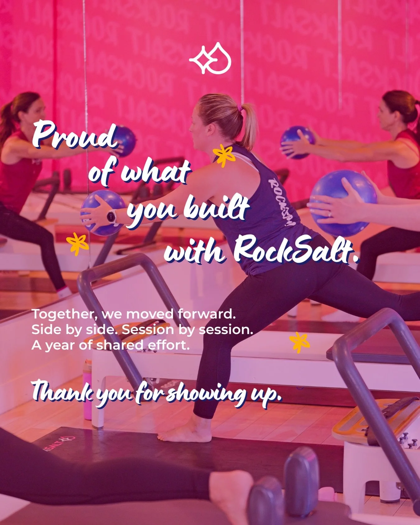 Proud of what you built with RockSalt.
Together, we moved forward&mdash;side by side, session by session.
Thank you for showing up and putting in the stretch, strength, and sweat all year long.

✨ Ready to keep it going?
Book your class now at https: