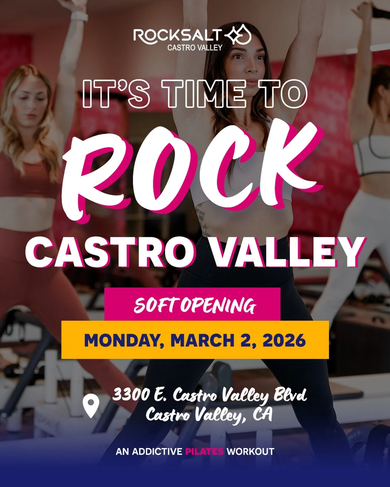 𝐂𝐚𝐬𝐭𝐫𝐨 𝐕𝐚𝐥𝐥𝐞𝐲, 𝐢𝐭&rsquo;𝐬 𝐭𝐢𝐦𝐞 𝐭𝐨 𝐑𝐎𝐂𝐊! 💙🩷

Be there on Monday, March 2 as we open the doors for the RockSalt Castro Valley Soft Opening.

✨ Founding RockStar Packages &amp; Memberships are still available! Lock in exclusiv