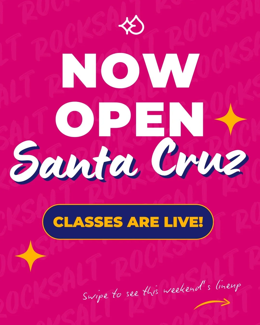 Santa Cruz, it&rsquo;s our OPENING WEEK 💙

Weekend plans? We&rsquo;ve got them.  Come experience Stretch, Strength, and Sweat at our newest studio.

Tag your crew. Grab your spot. 
Let&rsquo;s Get Salty! &rarr; rocksaltpilat.es/santa-cruz

#GetSalty