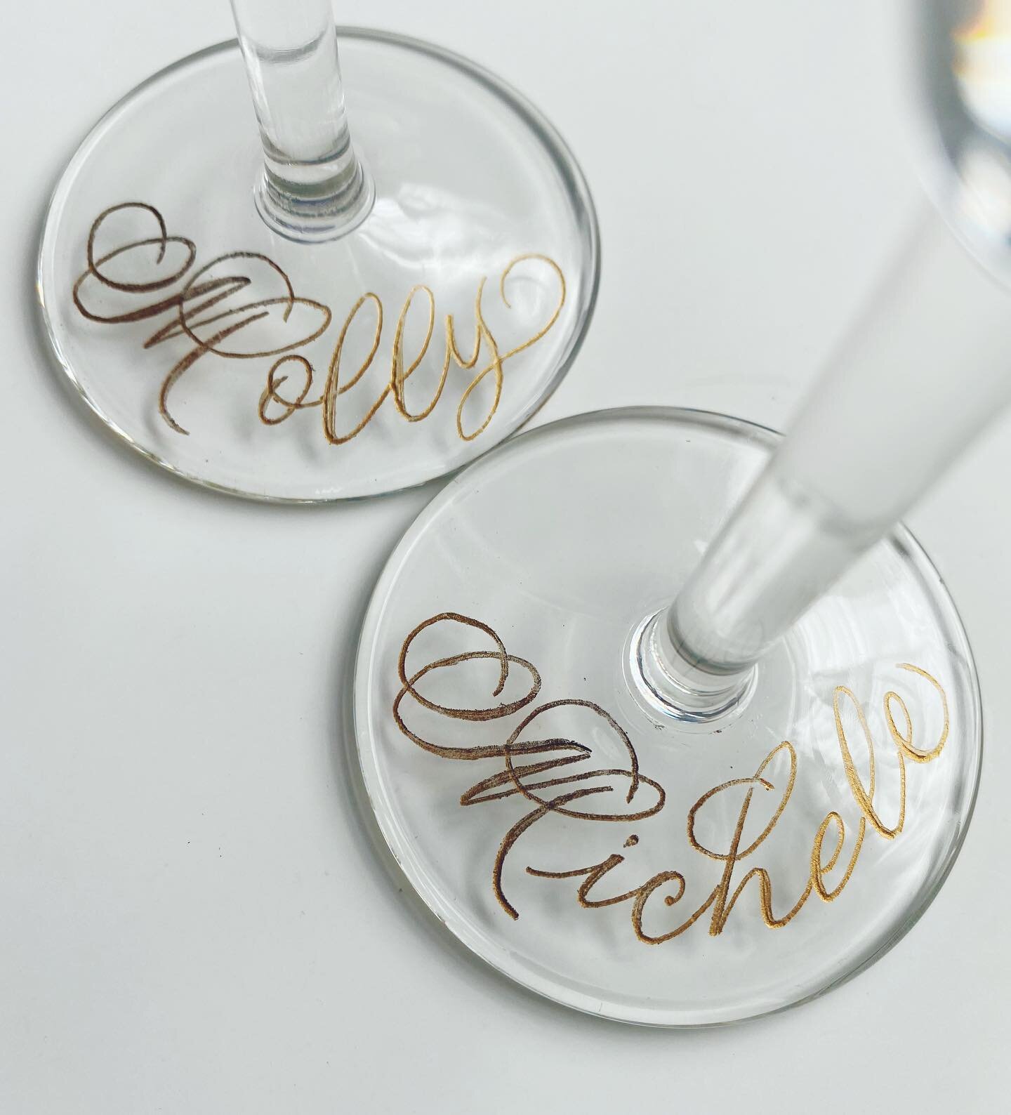 My sweet friends, Molly and Michele, said &ldquo;I do&rdquo; yesterday in an intimate celebration with their closest friends and family. I engraved these glasses for each guest that acted as both a place card and favor from the evening. Love thoughtf