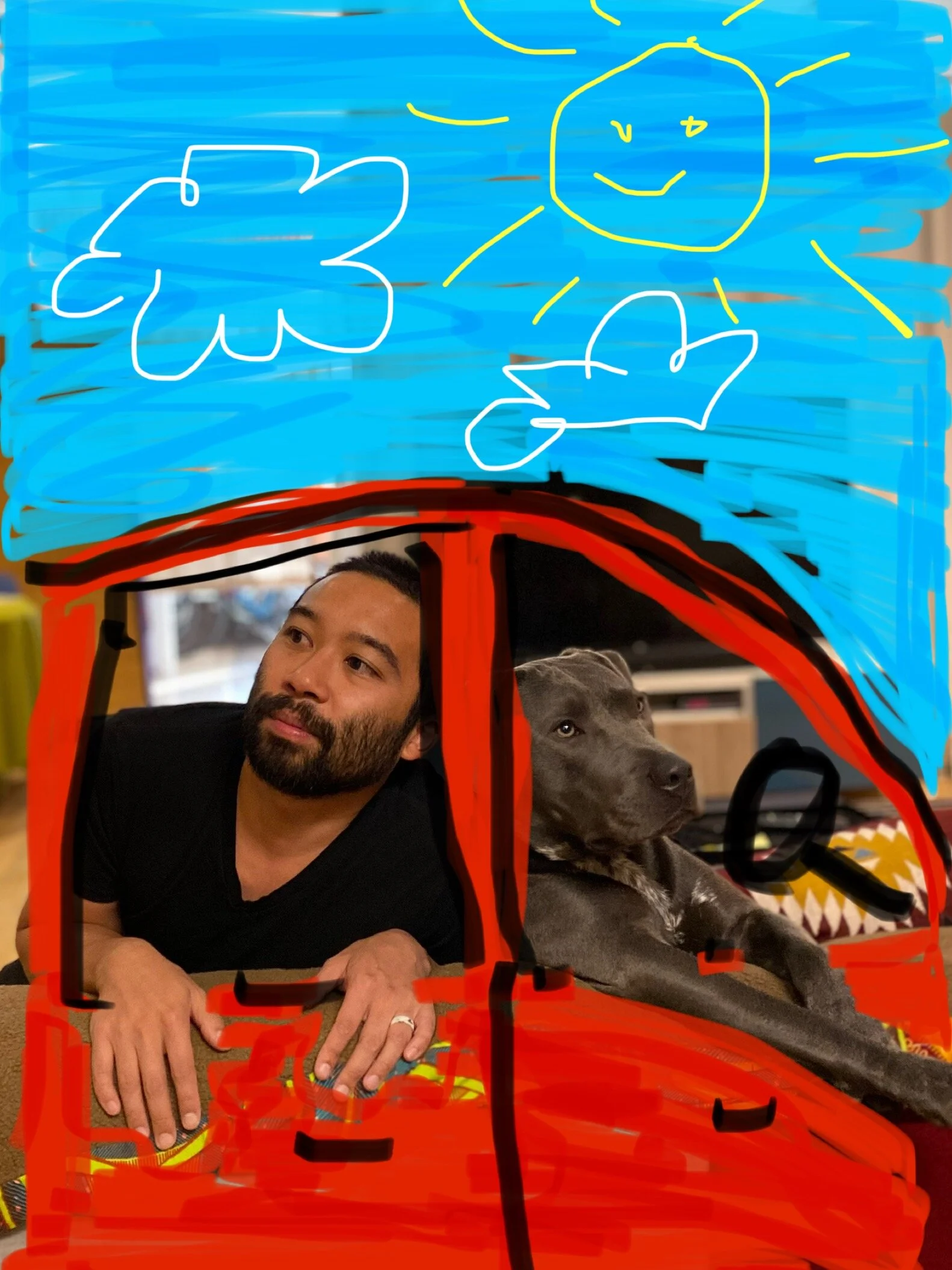 my hungry guys, out for a ride (photo editing c/o erika townsley)