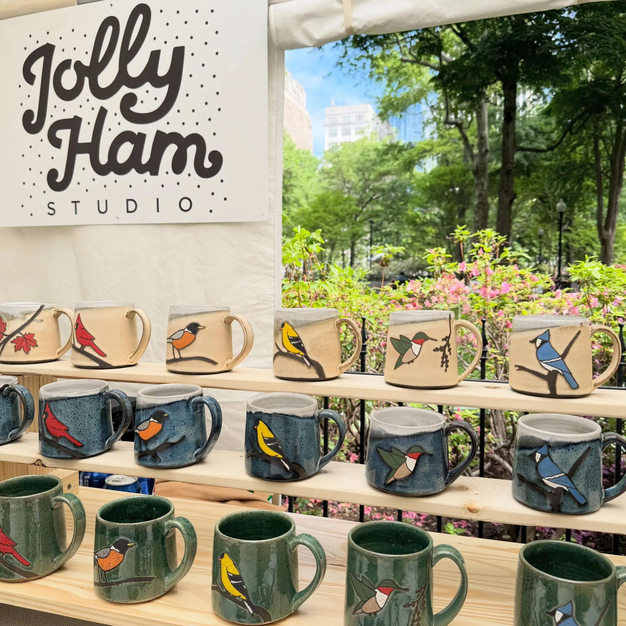 Good morning, Philadelphia! We&rsquo;re at the Rittenhouse Square Spring Fine Craft Show through Mother&rsquo;s Day. It&rsquo;s a beautiful day, the park is blooming, and we can&rsquo;t wait to see you 🐤 Come on by and say hello!