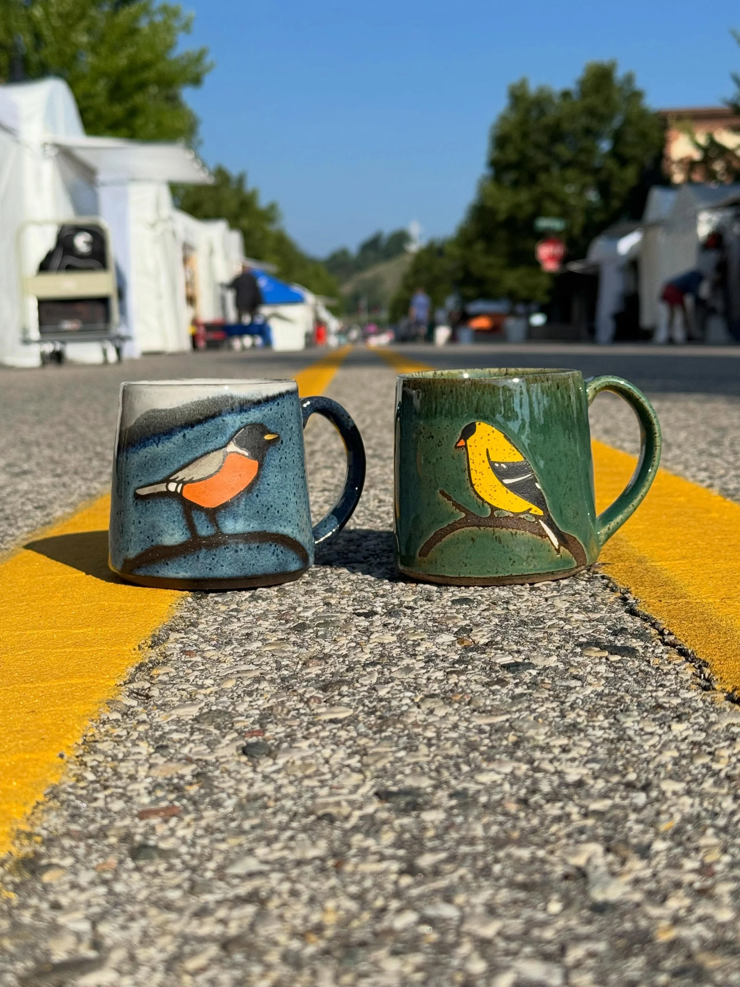Good morning, Grand Haven! Happy to be at @grandhavenartfest this weekend. Come stop by for all your Michigan pottery needs 💙💚