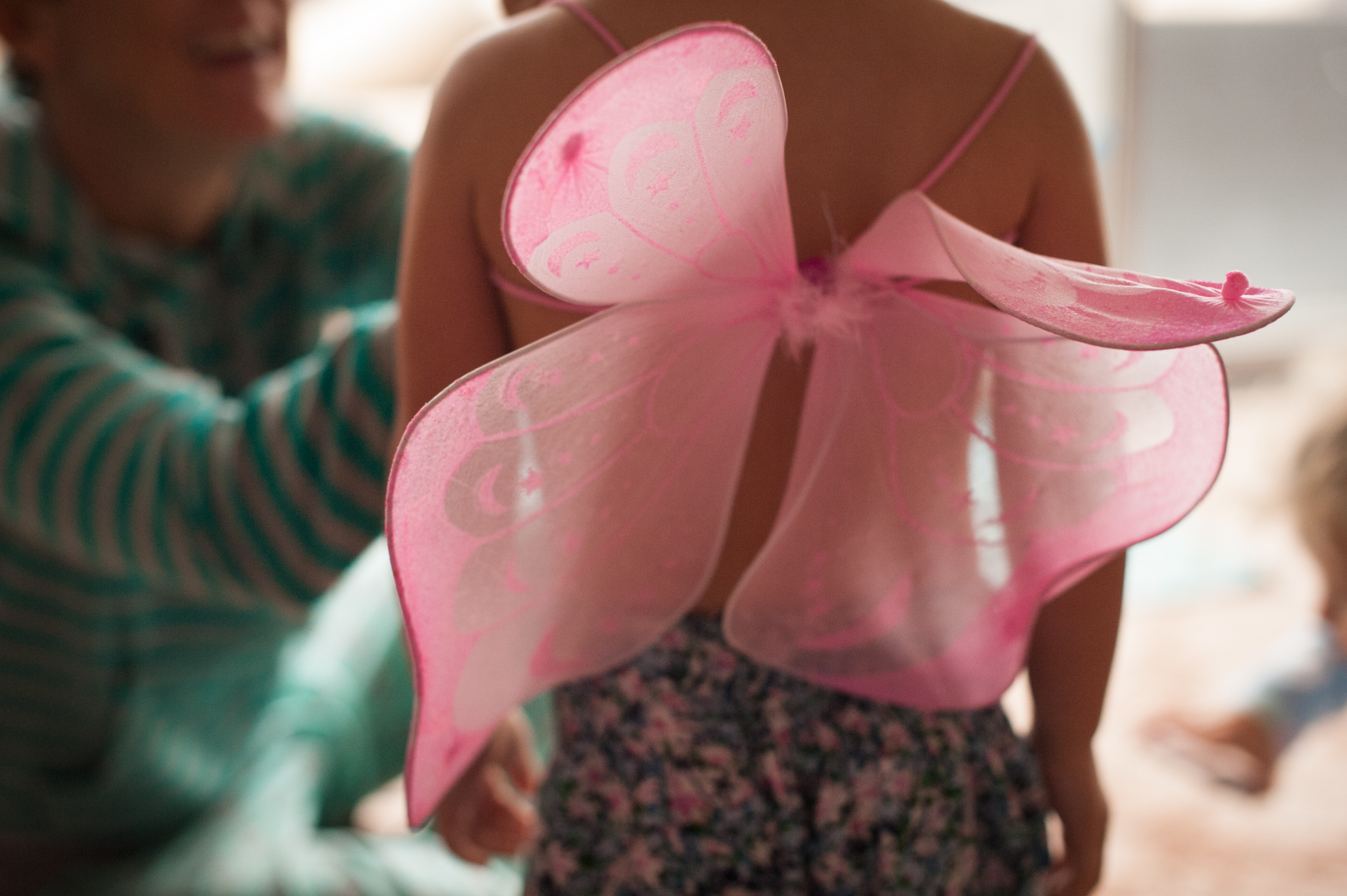 Fairy wings on little girl