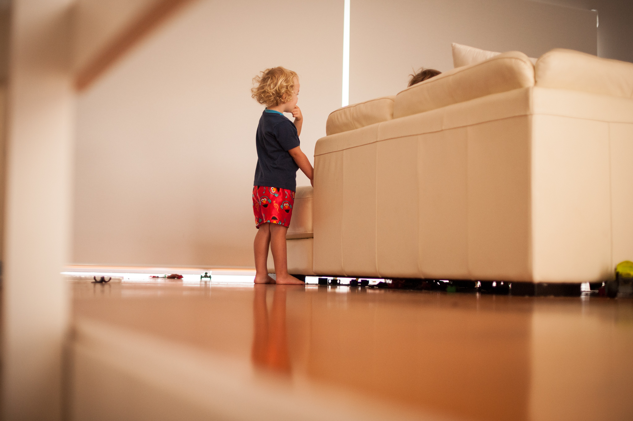 Little boy watching TV
