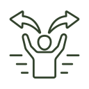 Person raising hands with light rays around them