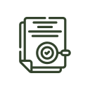 Document with a circular seal and signature at the bottom.