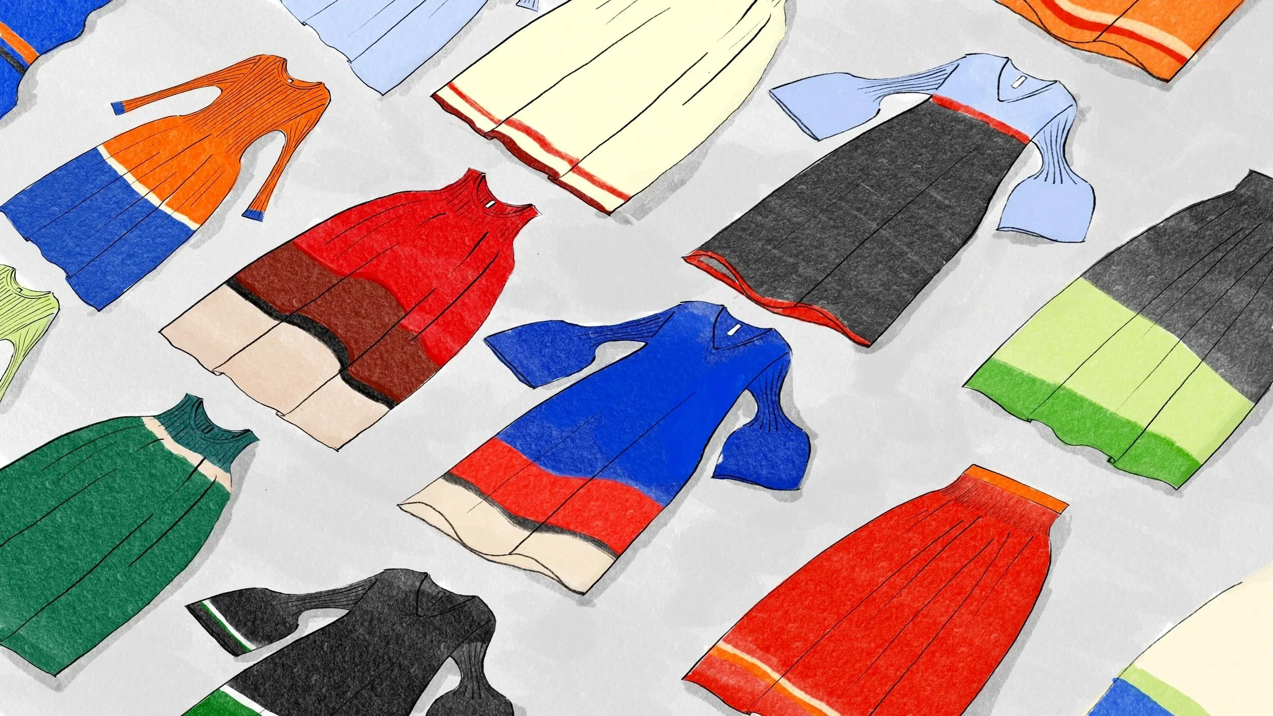 An initial sketch for a "CFCL" brand film idea.