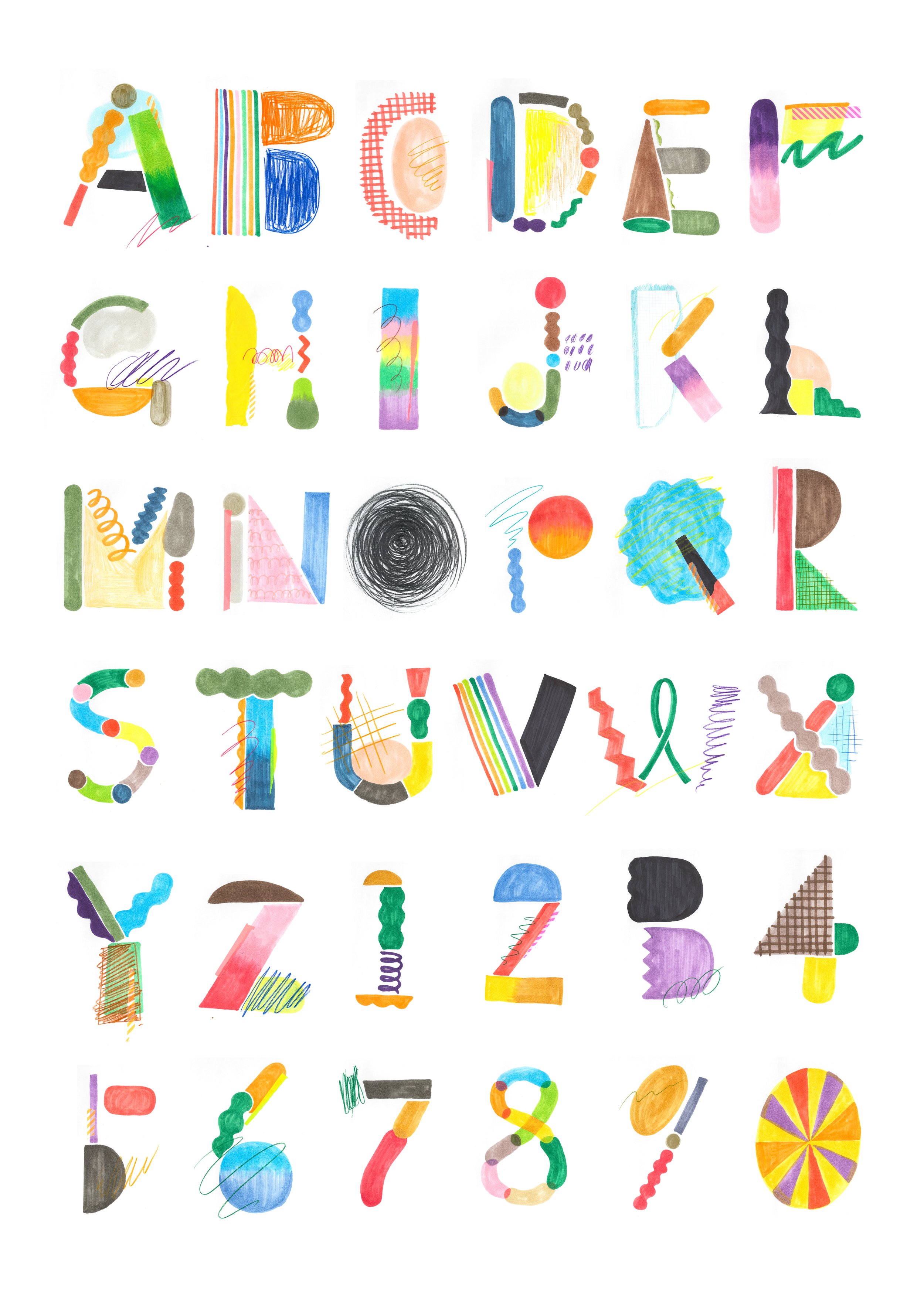Yui Alphabet A to Z Original Typeface