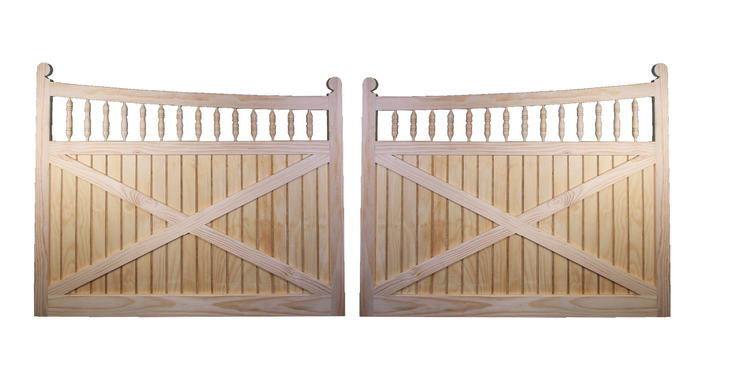 Installed Hawthorn timber gate showing the completed entrance design