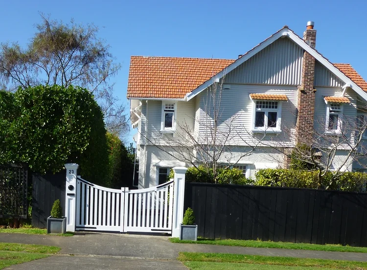 Installed Ballina timber gate showing the completed entrance design