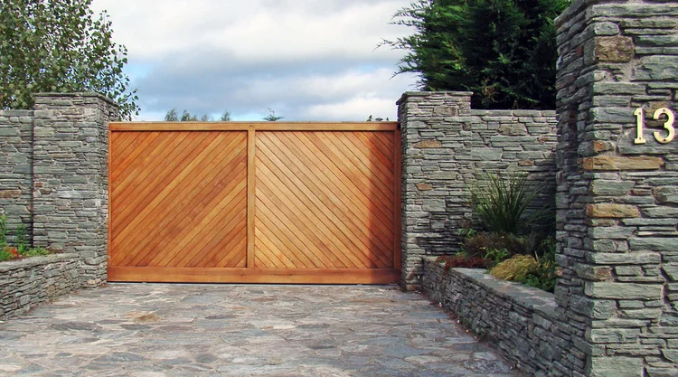 Installed Cooper timber gate showing the completed entrance design