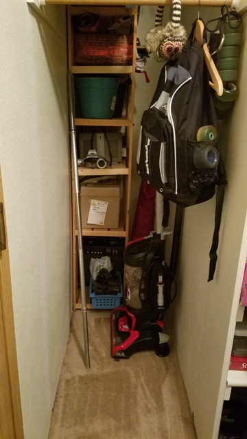 Storage area/coat rack without the coats