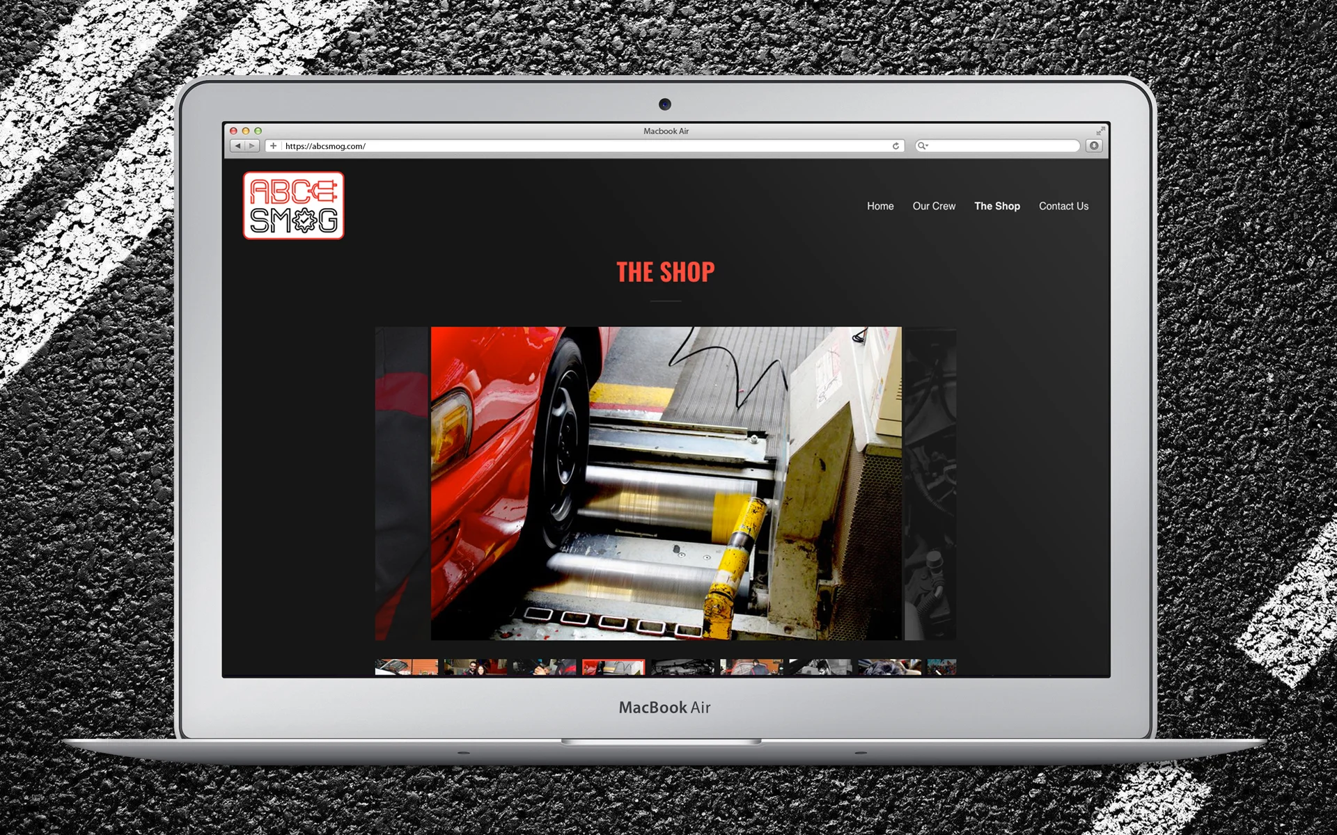 ABC Smog Website ”The Shop” Slideshow Page