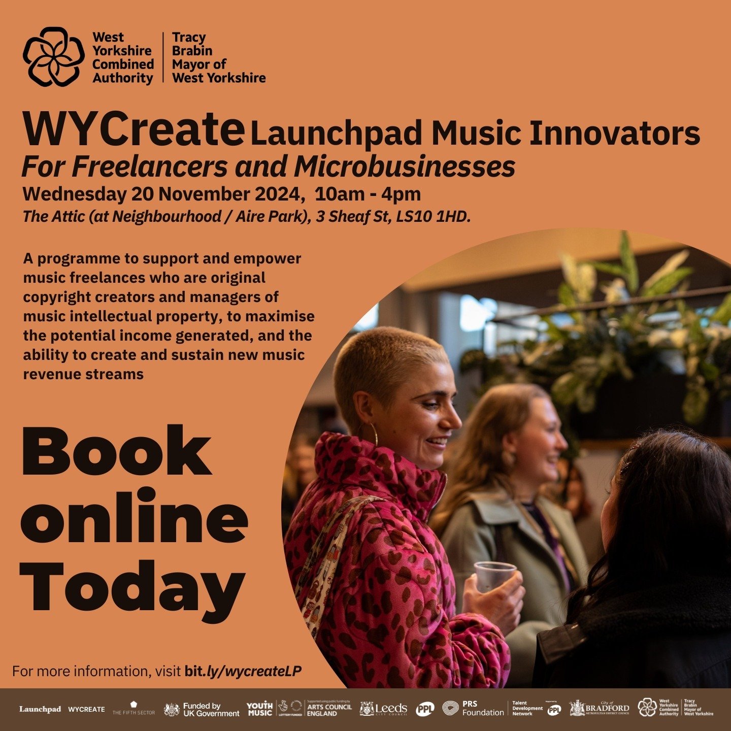 Are you a freelancer working in the Music Industry in West Yorkshire?🎶

Applications are now open for WYCreate Launchpad Music Innovators. This FREE programme explores ways to support and empower music freelancers by maximizing royalties, audience b