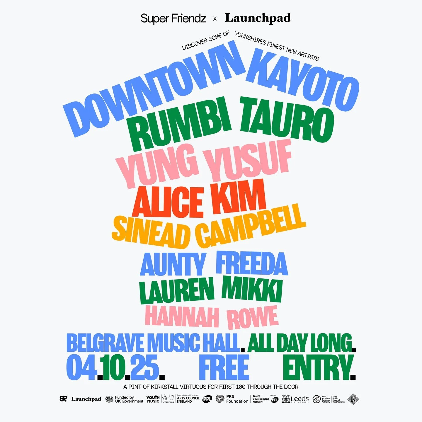 @_launchpadmusic teaming up with @superfriendzlds to present a full day of some of the hottest talent to have been supported through Launchpad.

Join us NEXT Saturday the 4th of October at @belgravemusichall . MUSIC ALL DAY LONG!

🎟️ Grab your free 