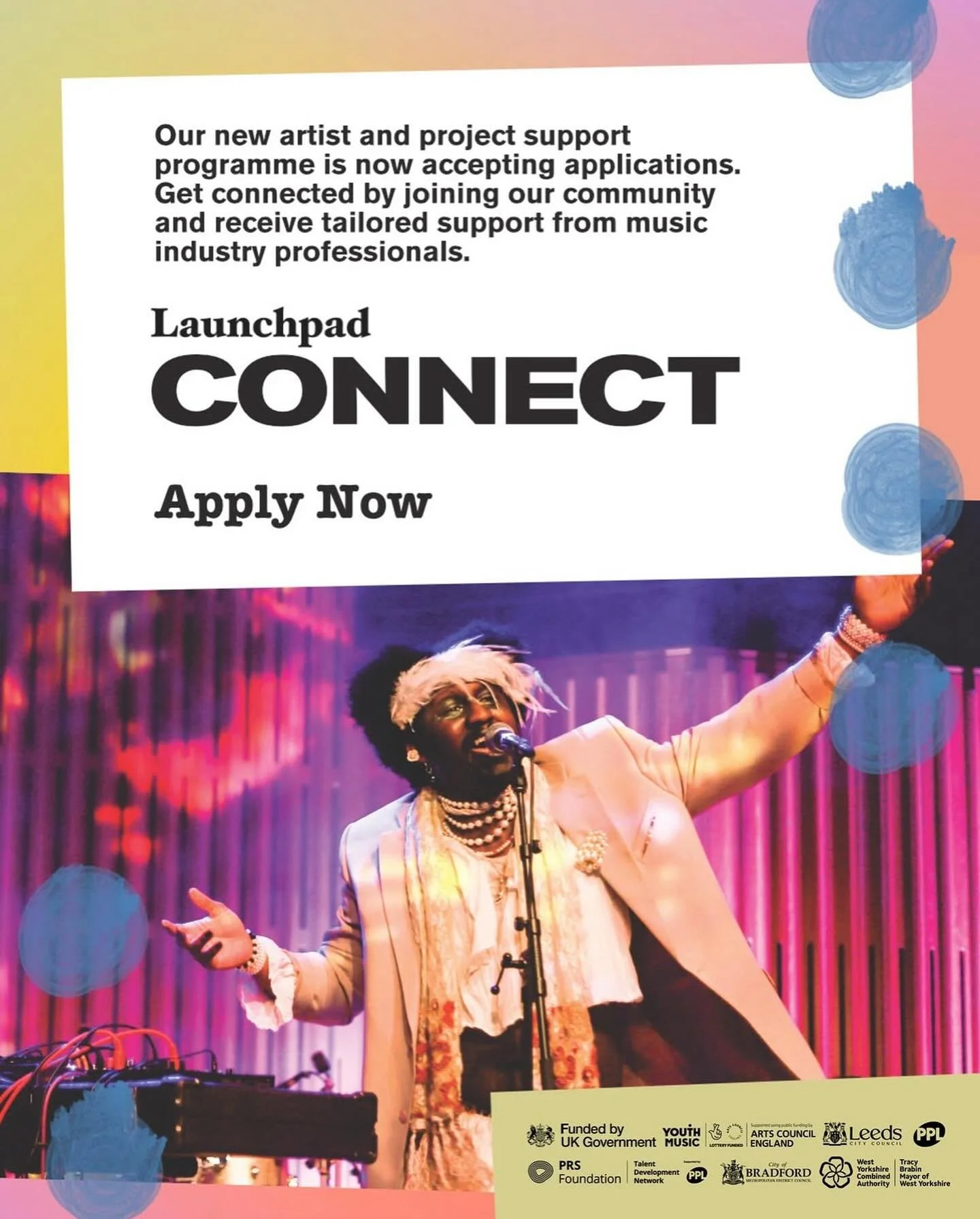 Hello Leeds👋 Applications for @_launchpadmusic Connect support 2025 are now OPEN! 

Since 2019, over 150 artists, labels, managers and early career music professionals from across Yorkshire have been supported through Launchpad.
Launchpad Connect ai
