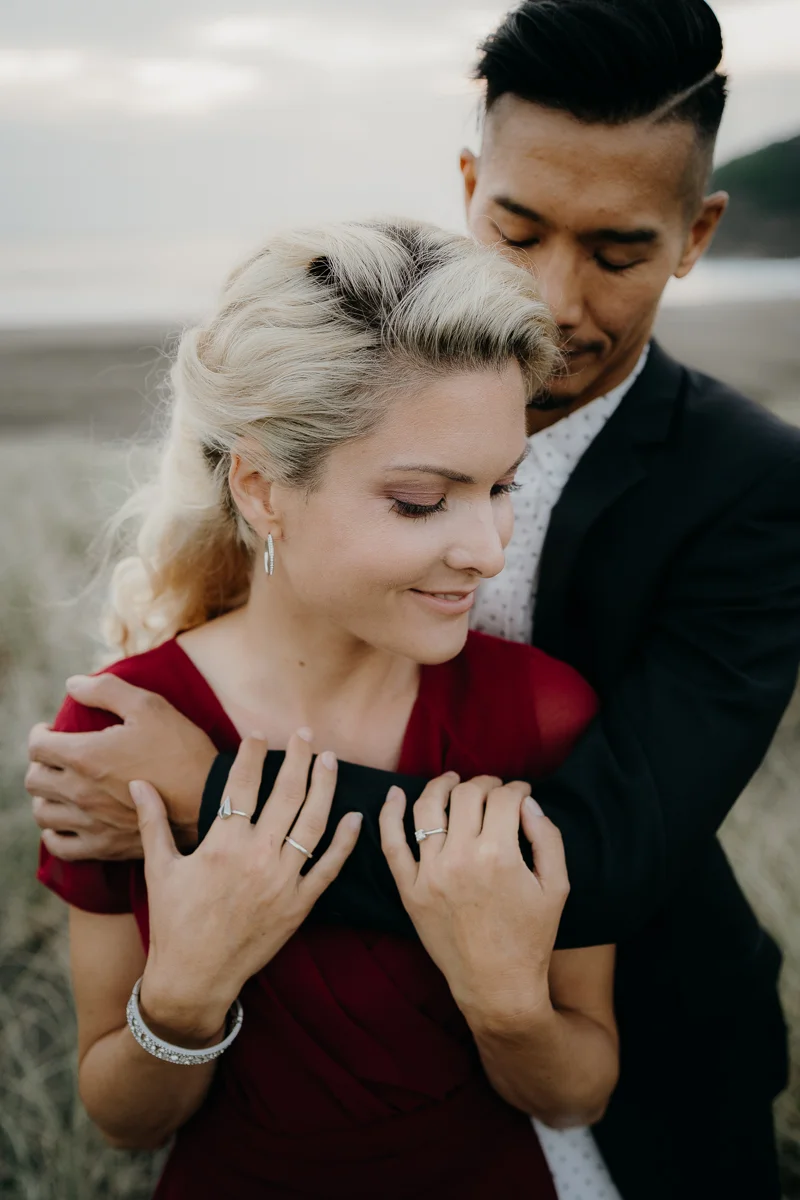 Bethells Beach, Engagement Photography - Rose + Brandon - Wedding Photographer Auckland