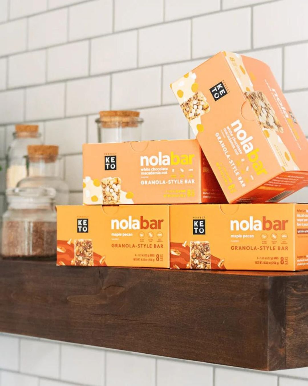 The Perfect Keto Nola Bars are perfect for on-the-go snacking! They're chewy, grain-free, keto-friendly granola-style bars that taste just like rice crispy bars. The great thing is that they are only 1-3g net carbs per bar.