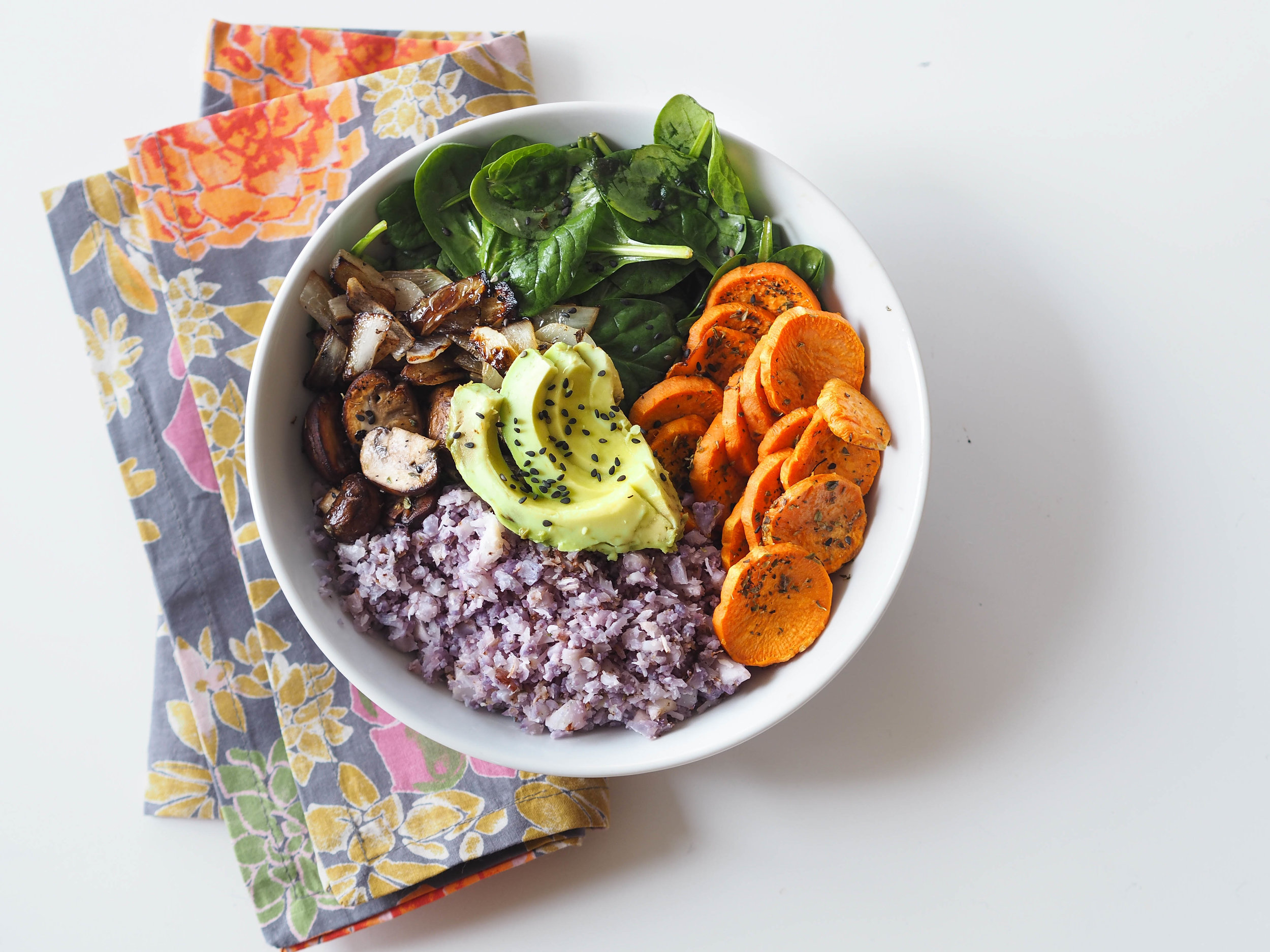 How To Build The Perfect Balanced Bowl with Purple Cauli-Rice