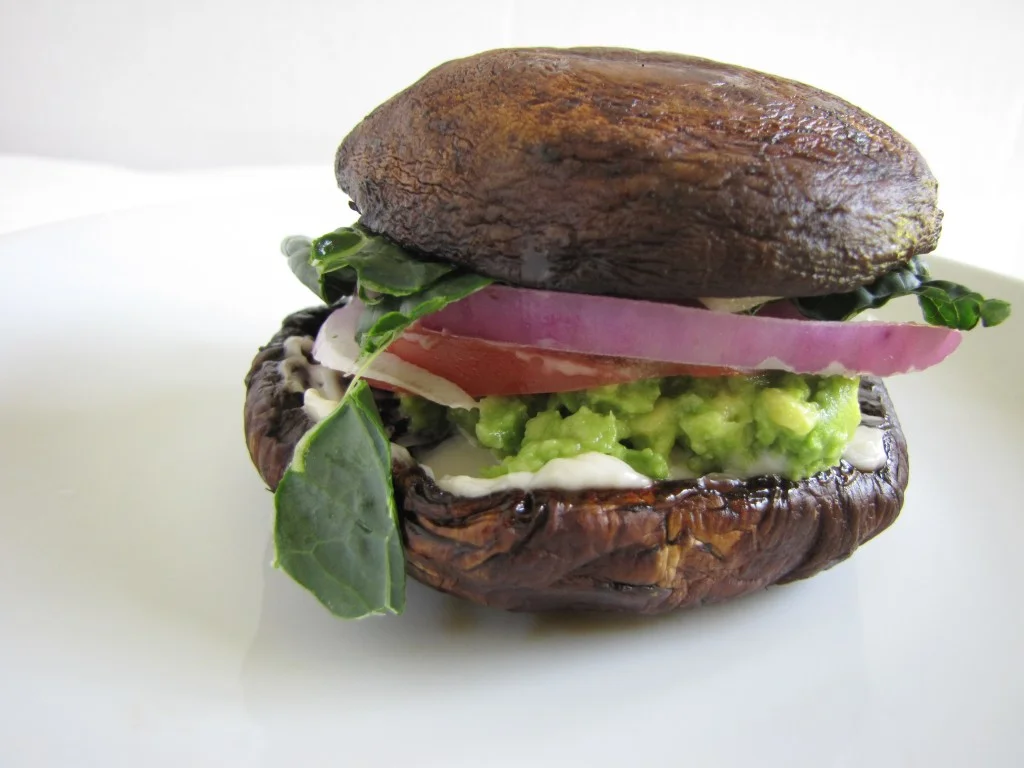 Roasted Portobello Mushroom Bun "Burger" — Wellness Bum