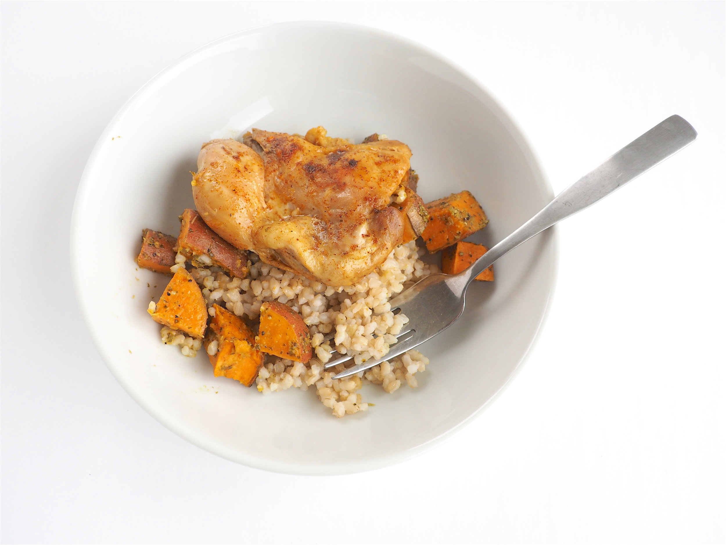 Tandoori Spiced Chicken and Brown Rice with Sweet Potato