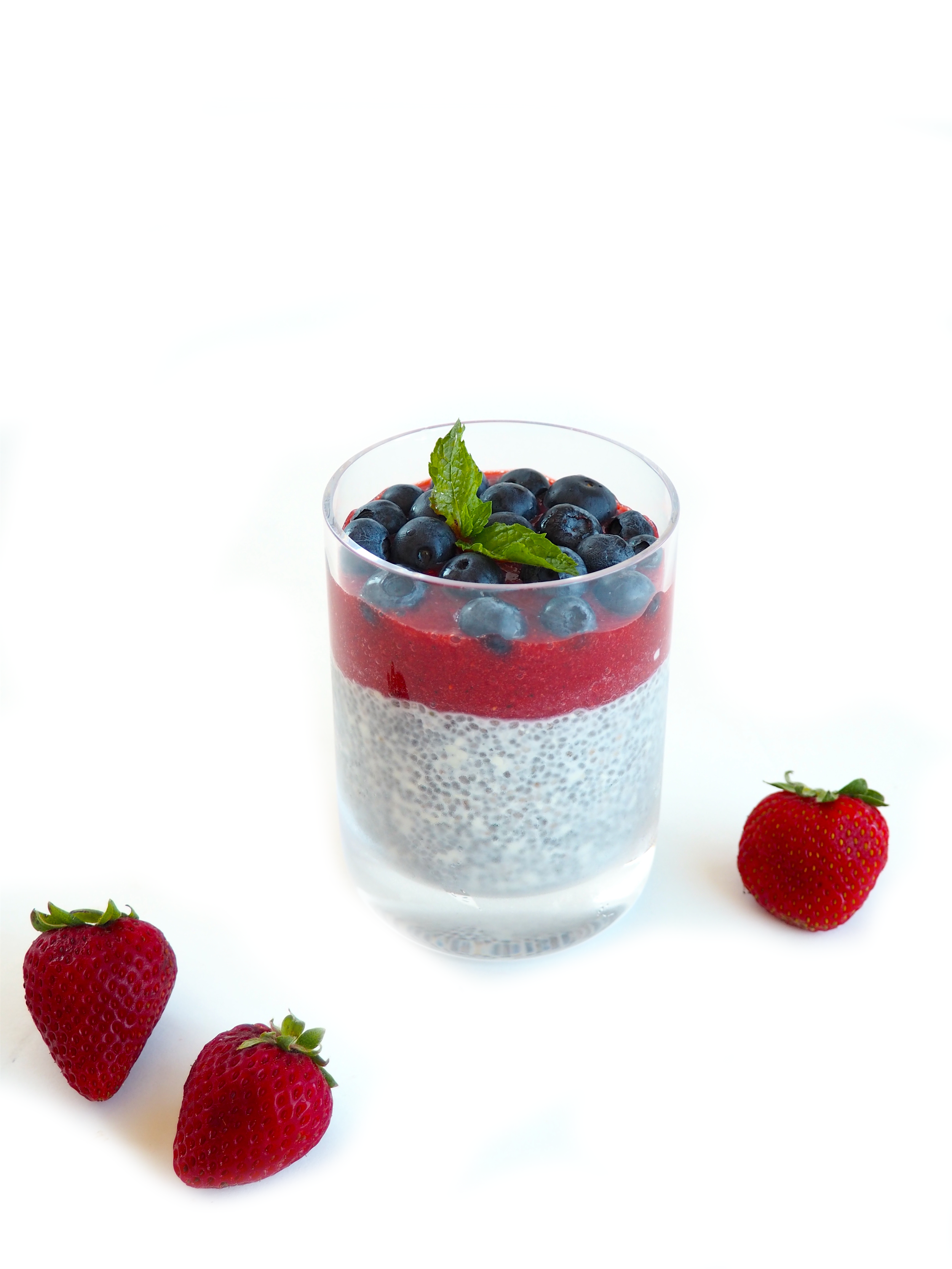 Chia Seed Pudding with Strawberry Mint Puree Blueberries_2
