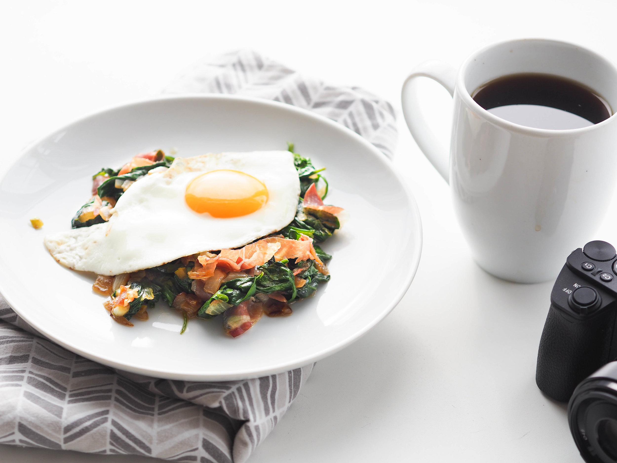 Sauteed Spinach and A Sunny Egg