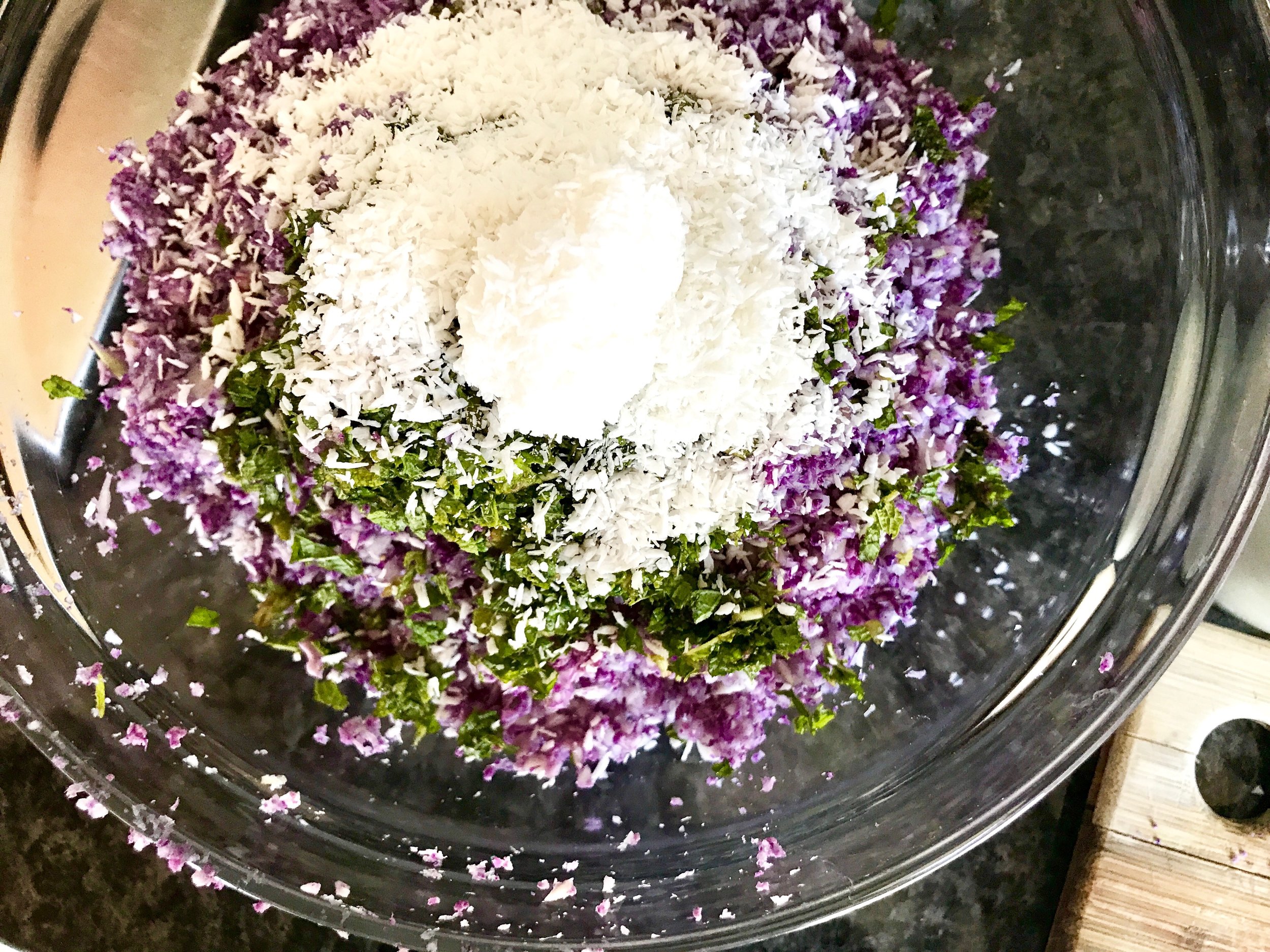 Purple Cauliflower Mint Salad