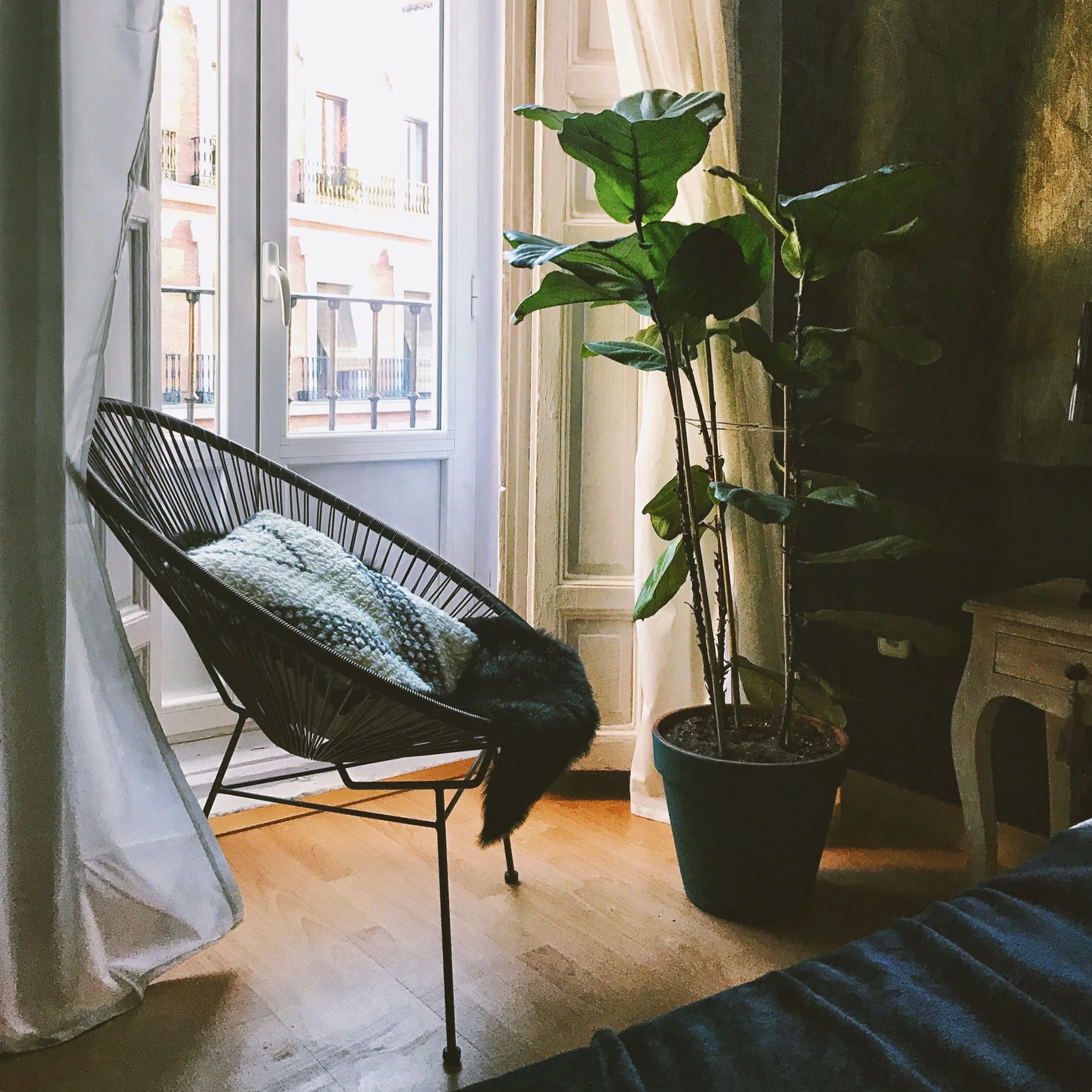 The cutest little corner in Madrid in my Airbnb.