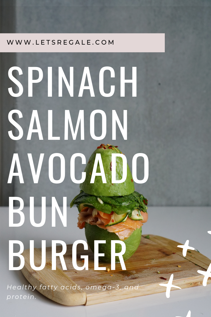 Salmon-Spinach Avocado Bun Burger image asset