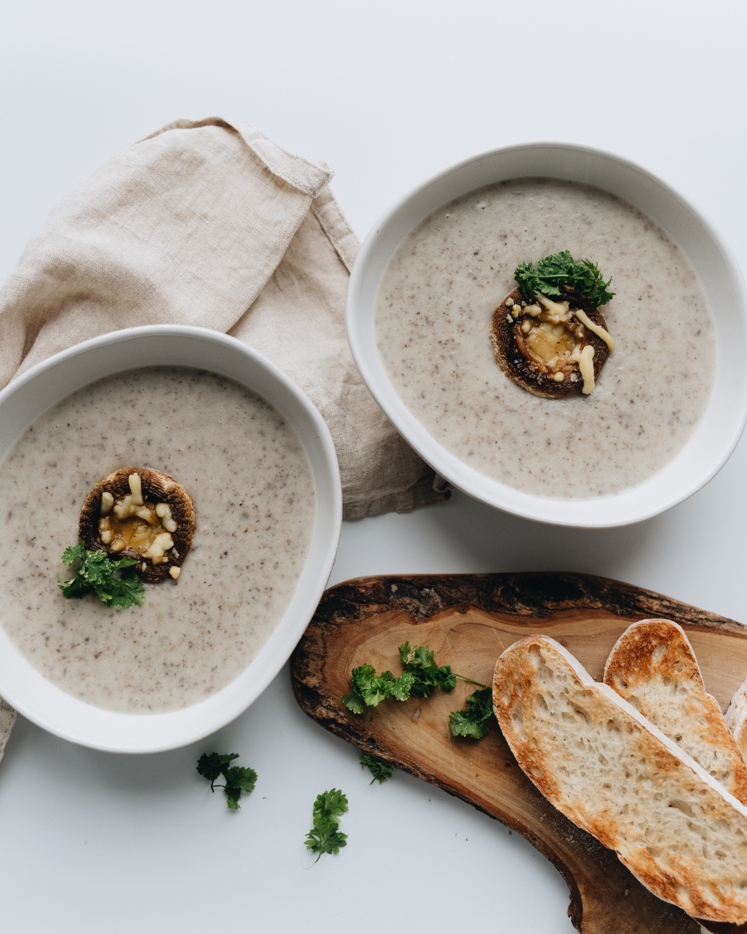 mushroom soup with toasted bread.png