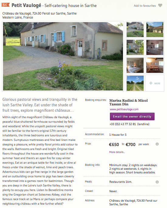  One of many European property descriptions written for Sawdays. 