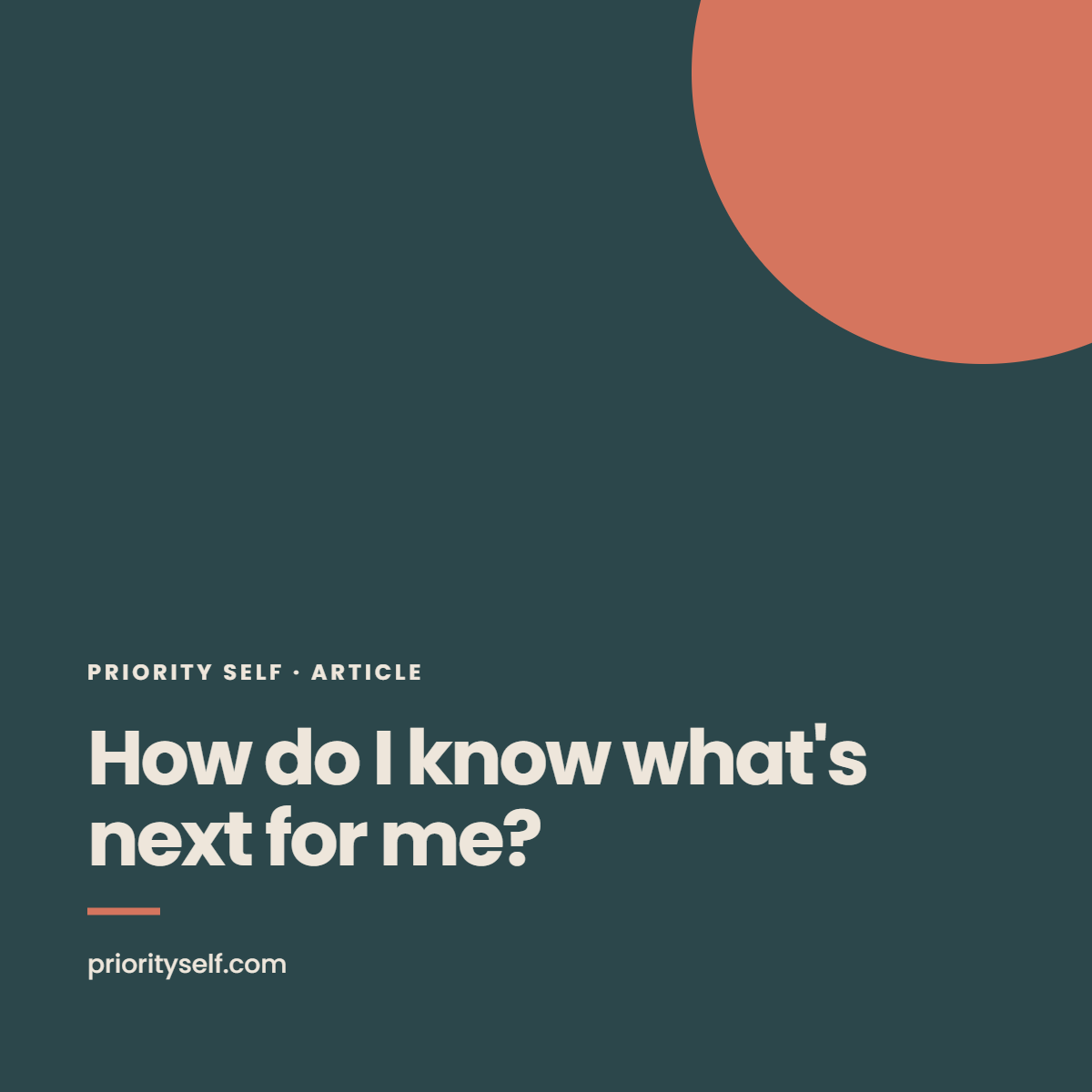 How do I know what's next for me?