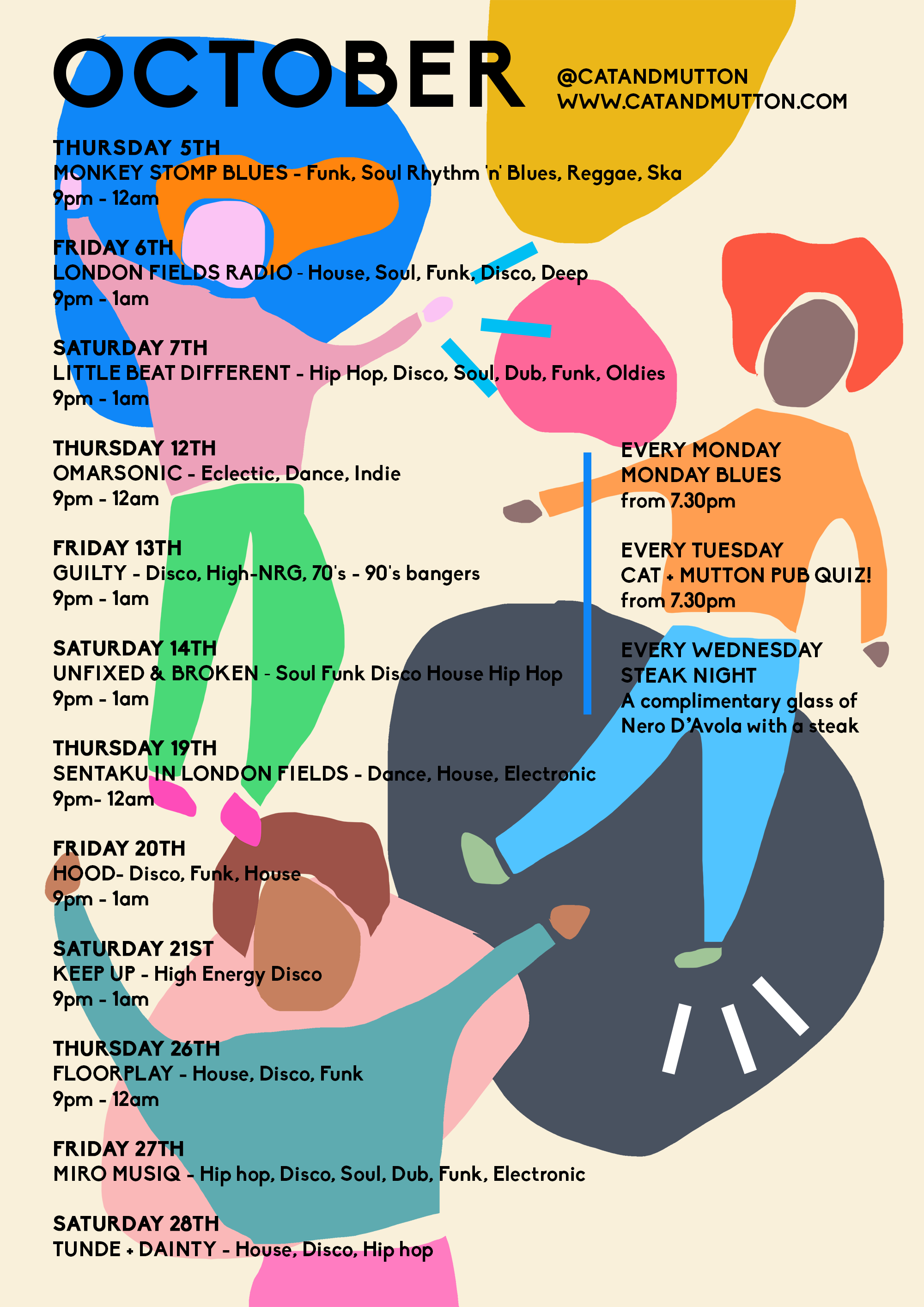 OCTOBER EVENTS • Poster for The Cat + Mutton