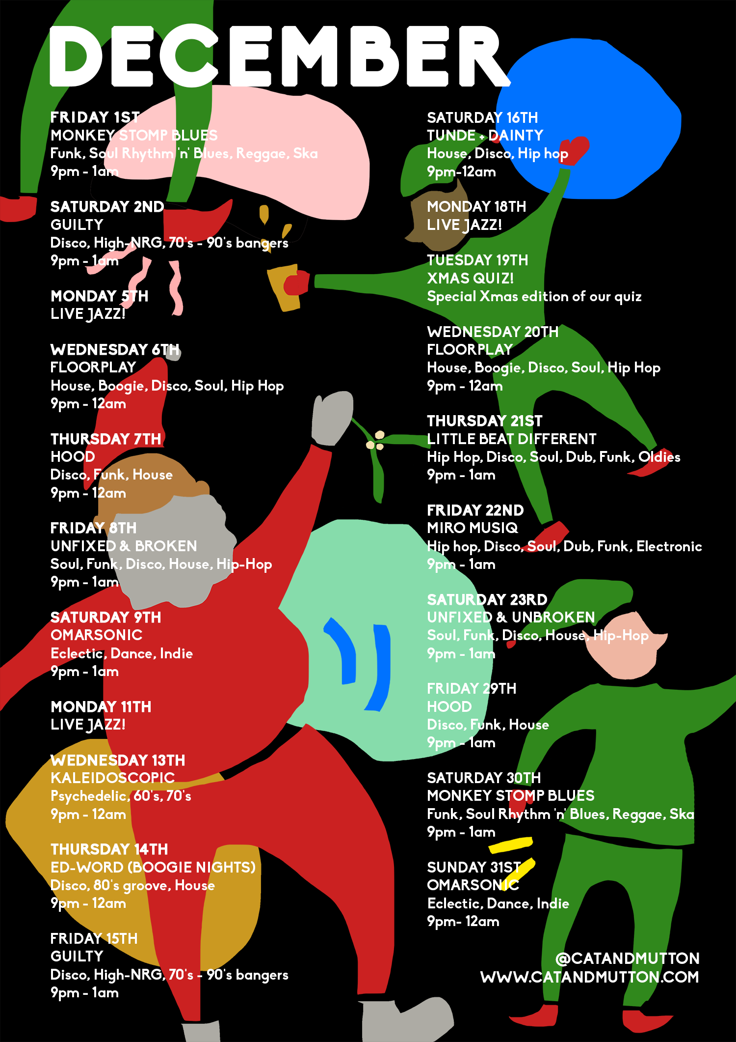 DECEMBER EVENTS • Poster for The Cat + Mutton