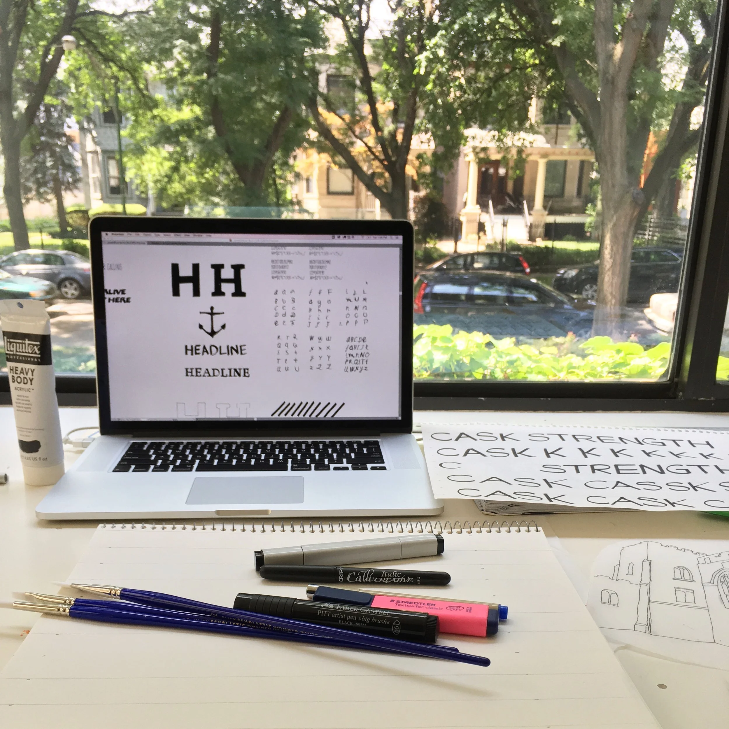 Working on a couple projects involving sketching &amp; hand-drawn letters.