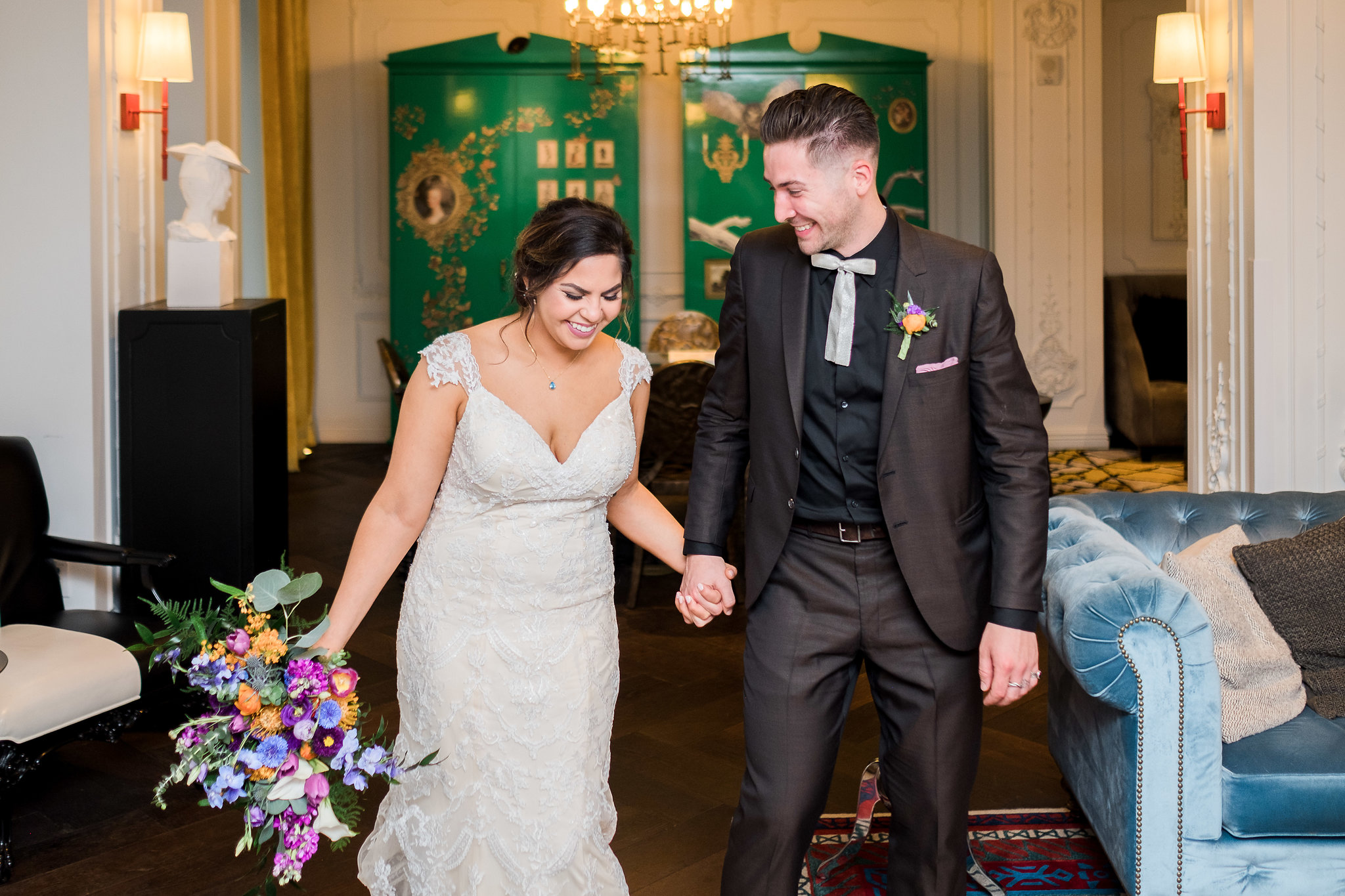 Bride and groom first look