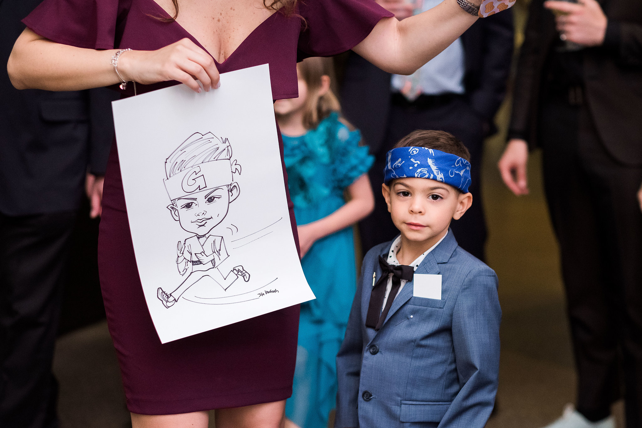 Caricature artist at Pittsburgh wedding