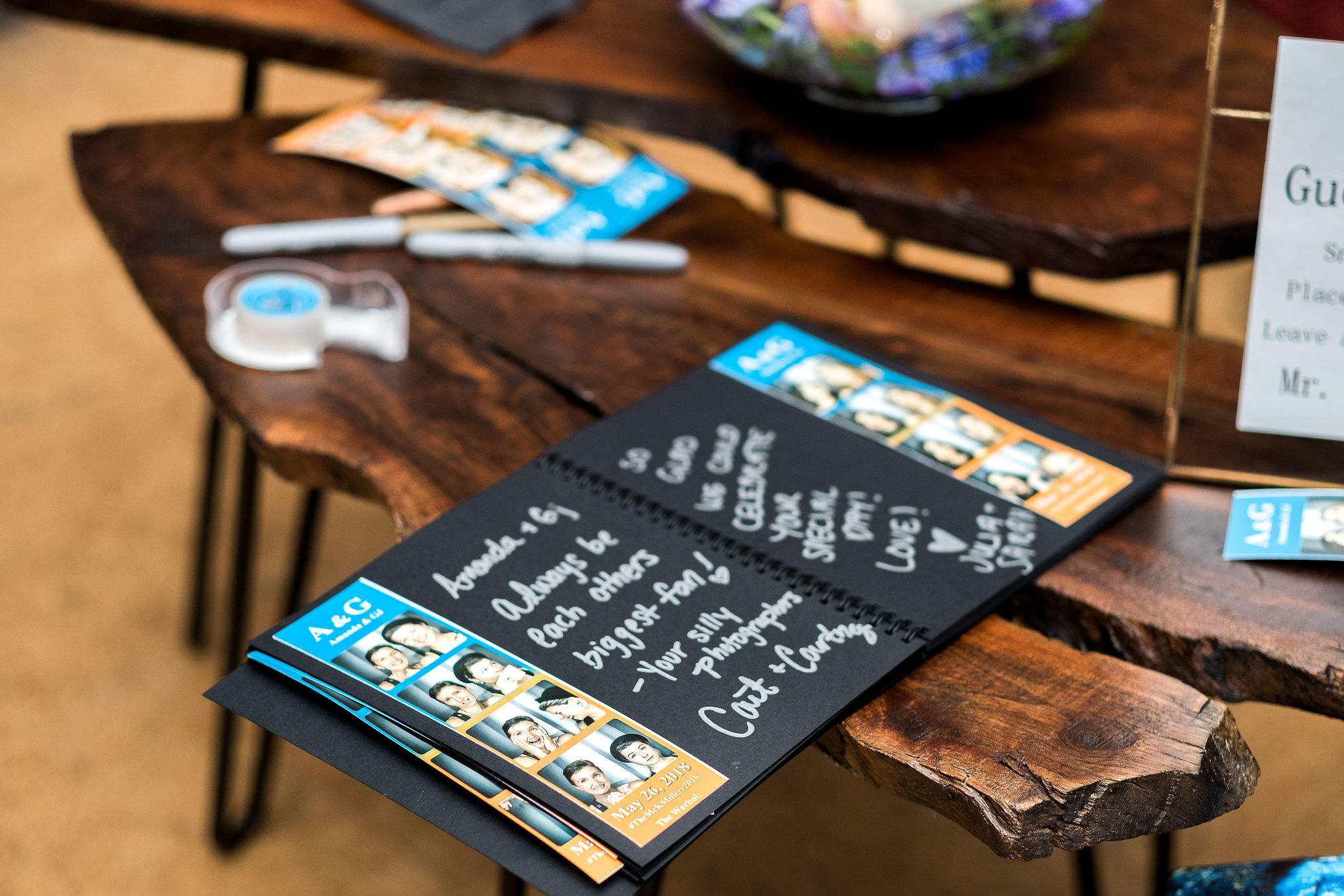 Creative photo book for a wedding guest book