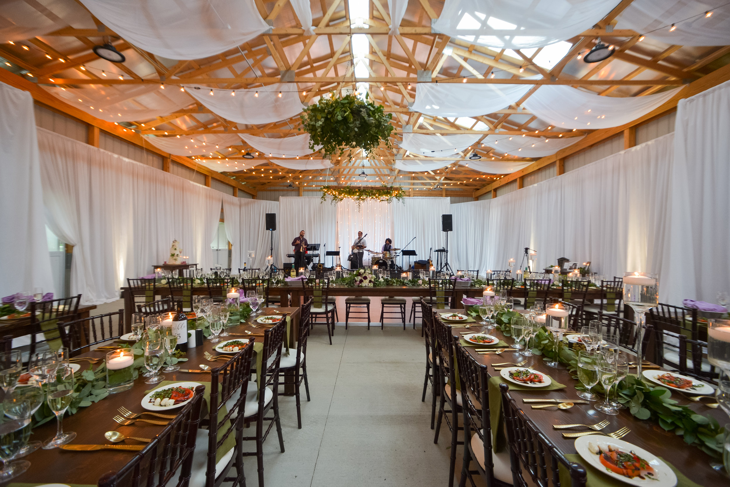 Family barn transformed into beautiful Mediterranean wedding venue for Pittsburgh wedding planned by Exhale Events. Find more inspiration at exhale-events.com!