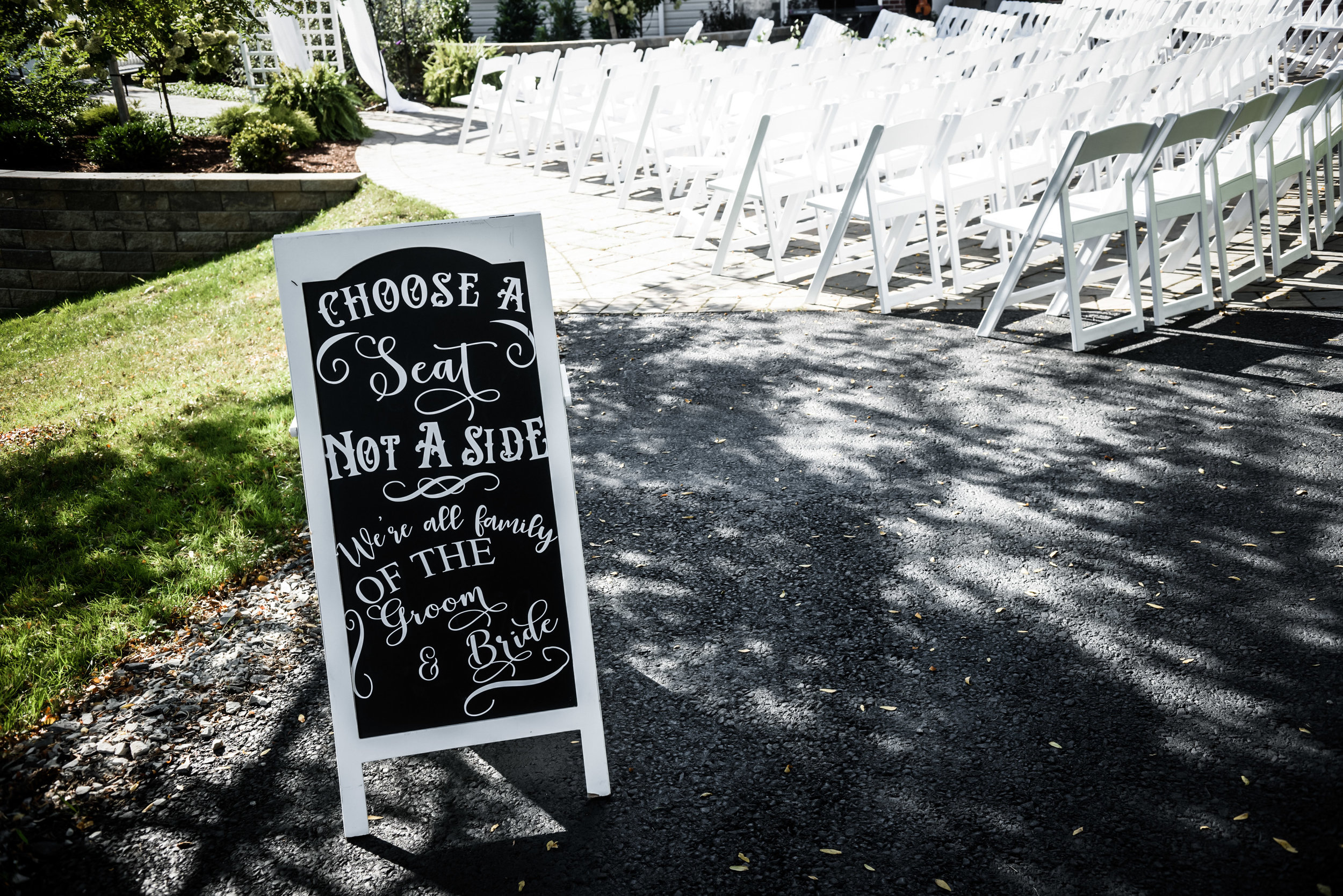 Wedding sign at wedding ceremony for Pittsburgh wedding planned by Exhale Events. Find more wedding inspiration at exhale-events.com!