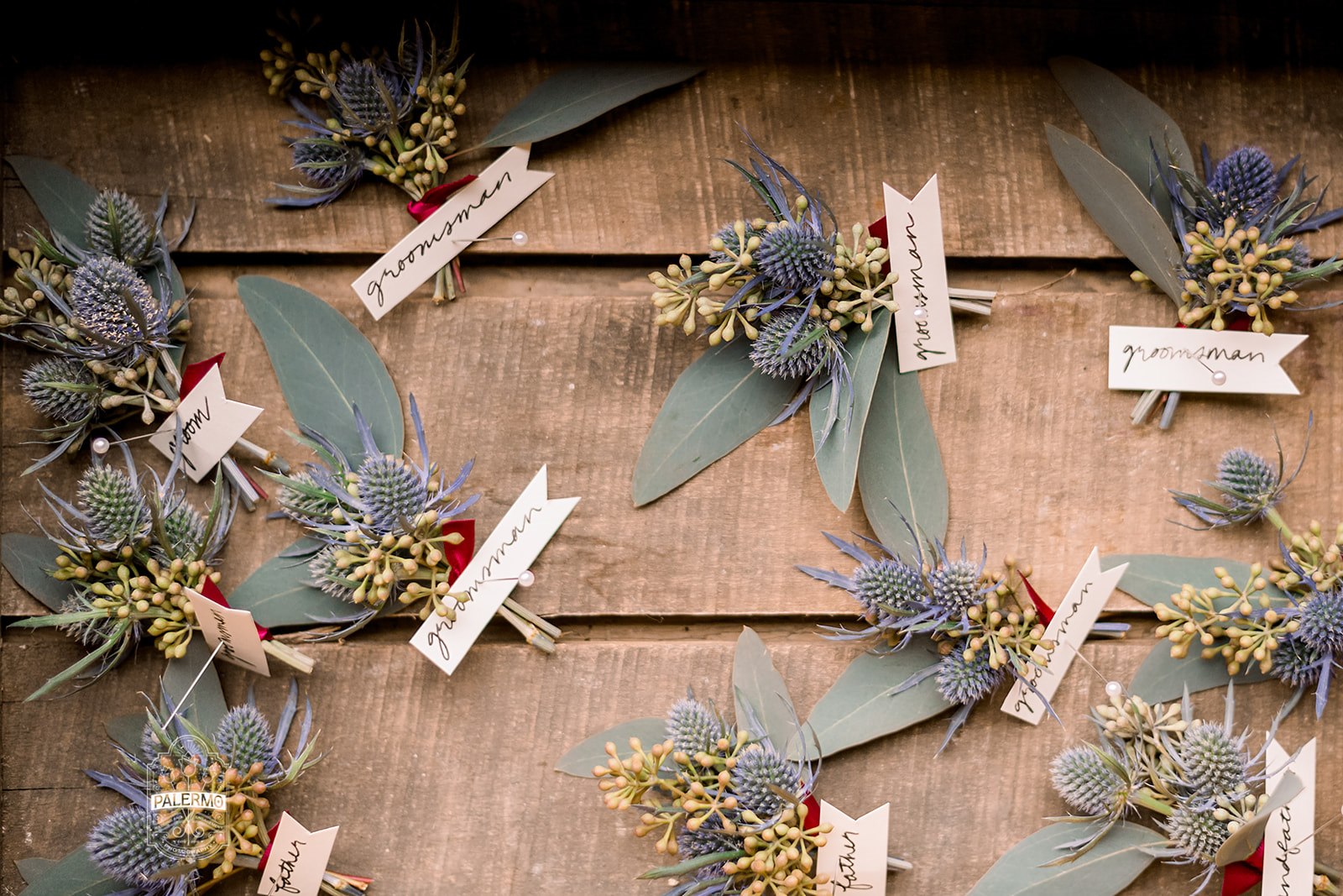 Wedding boutonnieres for fall barn wedding in Pittsburgh, PA planned by Exhale Events. Find more wedding inspiration at exhale-events.com!