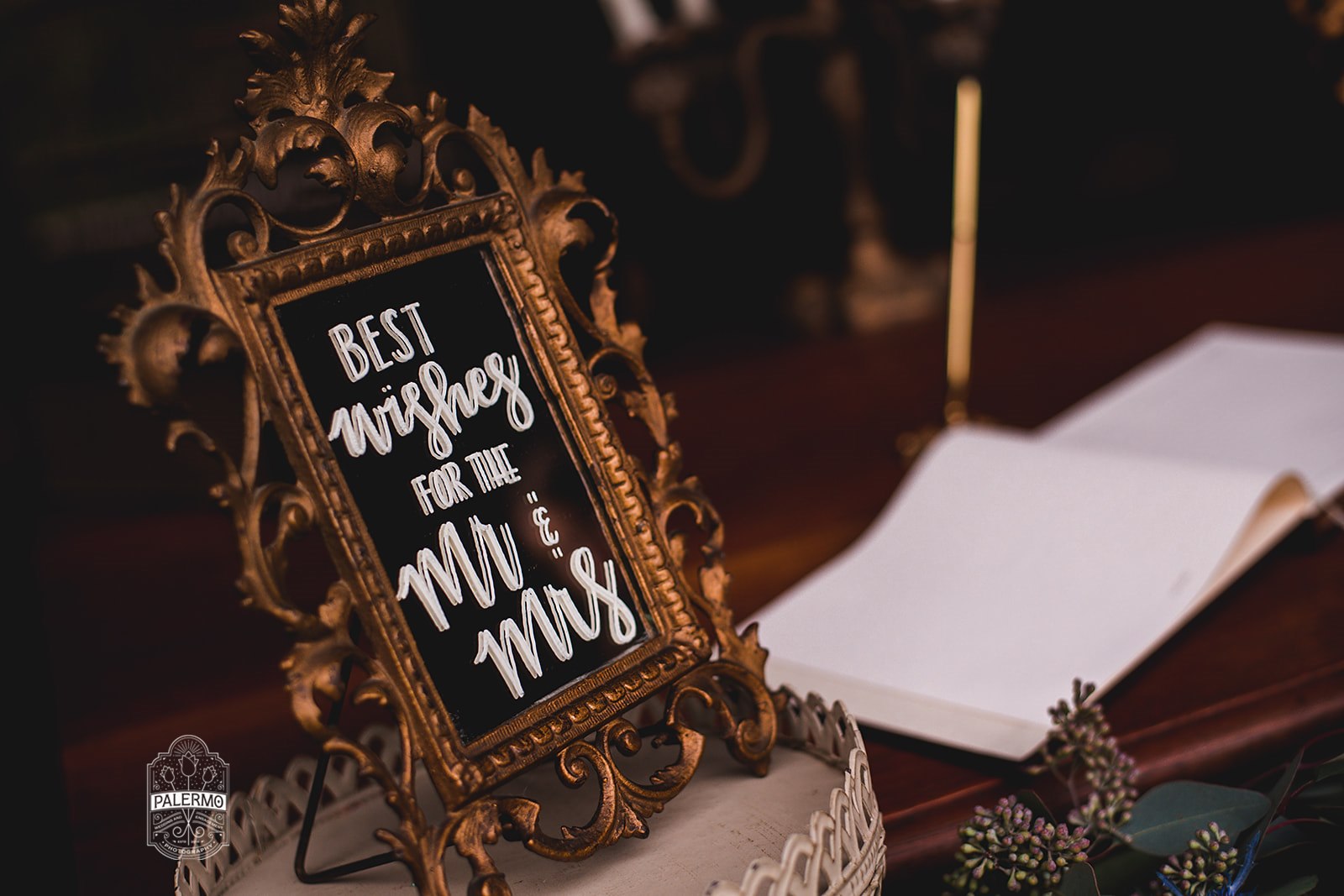 Wedding sign for wedding guest book at fall barn wedding in Pittsburgh, PA planned by Exhale Events. Find more wedding inspiration at exhale-events.com!