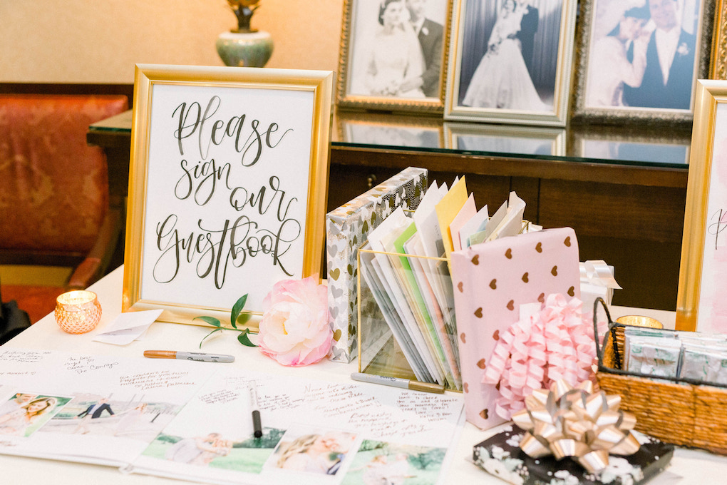 Wedding gift table sign: Romantic Fairytale wedding at the Omni William Penn in Pittsburgh, PA planned by Exhale Events. Find more wedding inspiration at exhale-events.com!