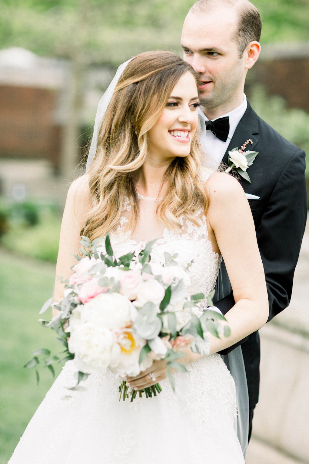 Bride and groom outdoor wedding photos: Romantic Fairytale wedding at the Omni William Penn in Pittsburgh, PA planned by Exhale Events. Find more wedding inspiration at exhale-events.com!