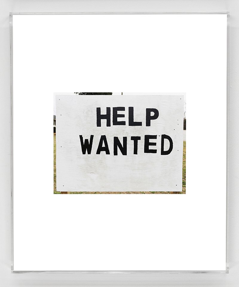   HELP WANTED (F) , 2021 Triple Varnished Pigmented Inkjet Print Acrylic Frame 20.75” x  24.75” Edition of 1 plus 2 Artist Proofs 