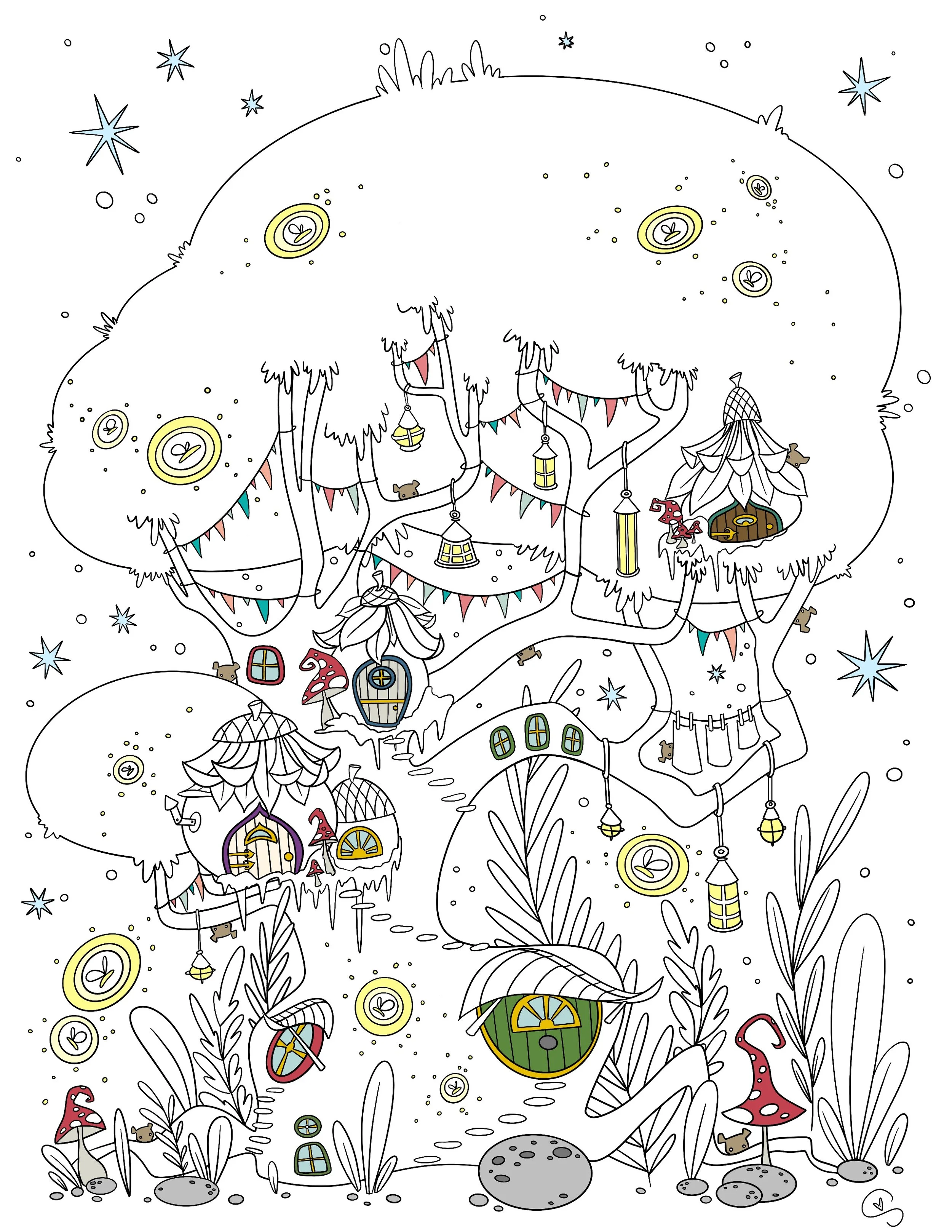 Dreamland Seek-N-Find Coloring Page
