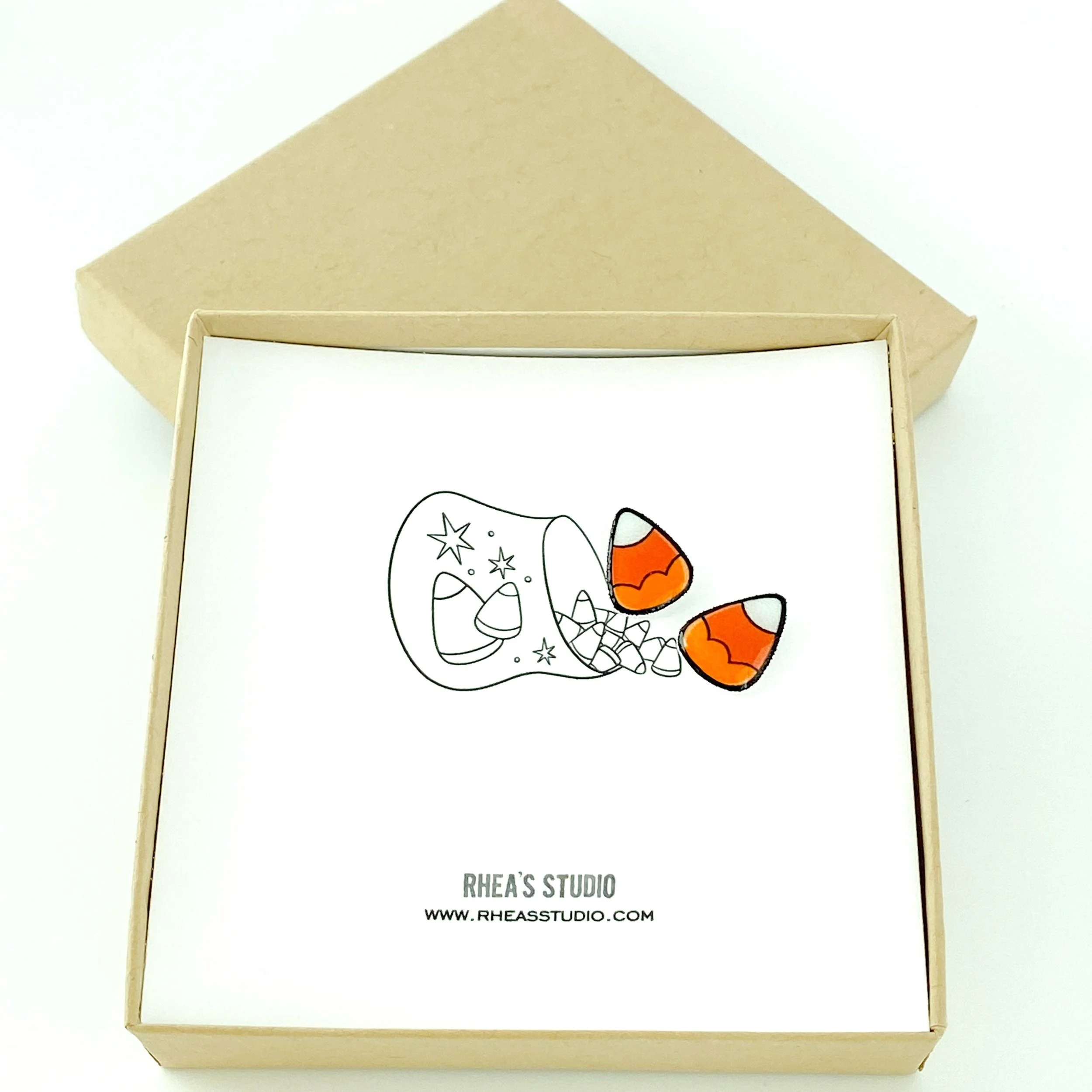 Handmade Cute Candy Corn Earrings, Titanium Posts, Woman Owned Business, Disabled owned business